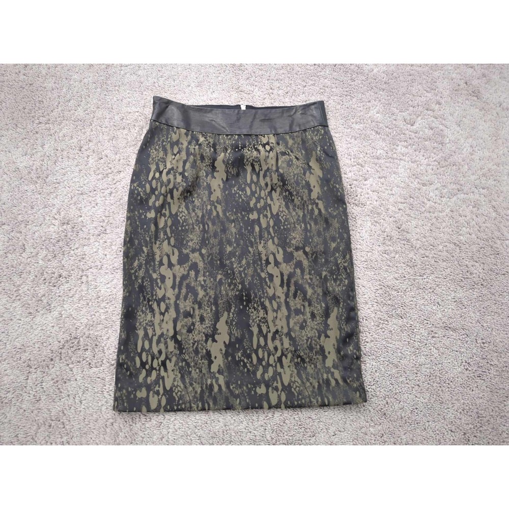 Calvin Rucker Pencil Skirt Womens 29" Animal Print Rich Girl Back High Slit Midi